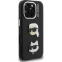 Karl Lagerfeld Grained K&CH Heads kryt pre iPhone 16 Pro Max - čierny