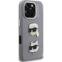 Karl Lagerfeld Grained K&CH Heads kryt pre iPhone 16 Pro Max - sivý
