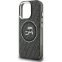 Karl Lagerfeld IML K&CH Heads Repeated Logo trblietavý kryt s MagSafe pre iPhone 15 Pro - čierny