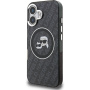 Karl Lagerfeld IML K&CH Heads Repeated Logo trblietavý kryt s MagSafe pre iPhone 16 - čierny