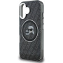 Karl Lagerfeld IML K&CH Heads Repeated Logo trblietavý kryt s MagSafe pre iPhone 16 - čierny