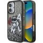 Karl Lagerfeld Liquid Glitter Scattered Choupette kryt pre iPhone 16 - sivý