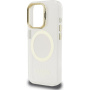 Guess IML Gold Outline kryt s výklopným stojanom a MagSafe pre iPhone 15 Pro - číry