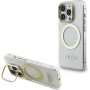 Guess IML Gold Outline kryt s výklopným stojanom a MagSafe pre iPhone 15 Pro Max - číry