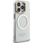 Guess IML Gold Outline kryt s výklopným stojanom a MagSafe pre iPhone 15 Pro Max - číry