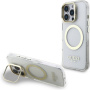 Guess IML Gold Outline kryt s výklopným stojanom a MagSafe pre iPhone 16 Pro Max - číry