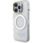 Guess IML Gold Outline kryt s výklopným stojanom a MagSafe pre iPhone 16 Pro Max - číry