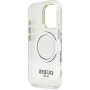 Guess IML Gold Outline kryt s výklopným stojanom a MagSafe pre iPhone 16 Pro Max - číry