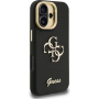 Guess Grained 4G Logo kryt s výklopným stojanom pre iPhone 16 - čierny
