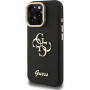 Guess Grained 4G Logo kryt s výklopným stojanom pre iPhone 16 Pro Max - čierny