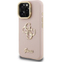 Guess Grained 4G Logo kryt s výklopným stojanom pre iPhone 15 Pro - ružový