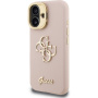 Guess Grained 4G Logo kryt s výklopným stojanom pre iPhone 16 - ružový