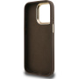 Guess 4G Metal Logo kryt s výklopným stojanom pre iPhone 15 Pro Max - hnedý