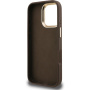 Guess 4G Metal Logo kryt s výklopným stojanom pre iPhone 16 Pro Max - hnedý
