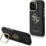 Guess 4G Metal Logo kryt s výklopným stojanom pre iPhone 15 Pro Max - sivý
