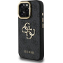 Guess 4G Metal Logo kryt s výklopným stojanom pre iPhone 15 Pro Max - sivý