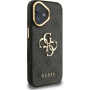 Guess 4G Metal Logo kryt s výklopným stojanom pre iPhone 16 - sivý