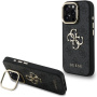 Guess 4G Metal Logo kryt s výklopným stojanom pre iPhone 16 Pro Max - sivý