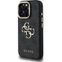Guess 4G Metal Logo kryt s výklopným stojanom pre iPhone 16 Pro Max - sivý