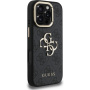 Guess 4G Metal Logo kryt s výklopným stojanom pre iPhone 16 Pro Max - sivý