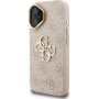 Guess 4G Metal Logo kryt s výklopným stojanom pre iPhone 16 - ružový