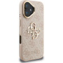 Guess 4G Metal Logo kryt s výklopným stojanom pre iPhone 16 - ružový