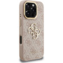 Guess 4G Metal Logo kryt s výklopným stojanom pre iPhone 16 Pro - ružový