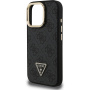 Guess 4G Strass Triangle Logo kryt s výklopným stojanom a MagSafe pre iPhone 15 Pro Max - šedý