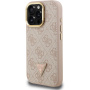 Guess 4G Strass Triangle Logo kryt s výklopným stojanom a MagSafe pre iPhone 16 Pro Max - ružový
