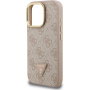Guess 4G Strass Triangle Logo kryt s výklopným stojanom a MagSafe pre iPhone 16 Pro Max - ružový