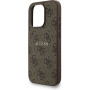 Guess 4G Colored Ring Strap kryt s pútkom a MagSafe pre iPhone 15 Pro - hnedý