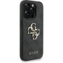 Guess 4G Metal Logo Strap kryt s pútkom pre iPhone 15 Pro Max - šedý