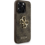 Guess 4G Metal Logo Strap kryt s pútkom pre iPhone 15 Pro Max - hnedý