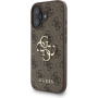 Guess 4G Metal Logo Strap kryt s pútkom pre iPhone 16 - hnedý