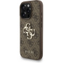 Guess 4G Metal Logo Strap kryt s pútkom pre iPhone 16 Pro Max - hnedý