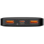 Baseus Bipow powerbanka s portami USB-C / 2x USB-A - 10 000 mAh - čierna