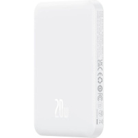 Baseus Mini bezdrôtová MagSafe powerbanka s portom USB-C - 5 000 mAh - biela