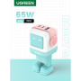 UGREEN Nexode RG RobotGaN rýchlonabíjací adaptér s portami 2x USB-C / USB-A - 65W - mentolový