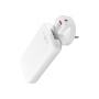 FIXED Slim Traveller GaN univerzálny cestovný adaptér s portami 2x USB-C a zástrčkami - 45W - biely