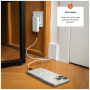 FIXED Slim Traveller GaN univerzálny cestovný adaptér s portami 2x USB-C a zástrčkami - 45W - biely