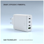 FIXED GaN nabíjací adaptér s portami 3x USB-C / USB-A - 120W - biely