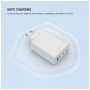 FIXED GaN nabíjací adaptér s portami 3x USB-C / USB-A - 120W - biely