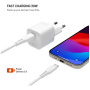 FIXED Mini GaN sada adaptéra s portom USB-C a kábla USB-C na USB-C - 30W - 1,2 m - biela