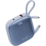 ENERGEA Bazic GoPower Fusion powerbanka s integrovanými káblami USB-C a Lightning a portami USB-C / USB-A - 10 000 mAh - modrá