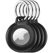 BELKIN Secure vodotesný obal s kľúčenkou pre AirTag 1 / 2 - 4 ks - čierny