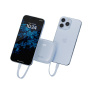 ENERGEA Bazic GoPower Fusion powerbanka s integrovanými káblami USB-C a Lightning a portami USB-C / USB-A - 10 000 mAh - modrá