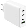 FIXED GaN nabíjací adaptér s portami 3x USB-C / USB-A - 120W - biely