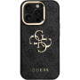 Guess 4G Metal Logo kryt s výklopným stojanom pre iPhone 15 Pro Max - sivý