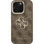 Guess 4G Metal Logo kryt s výklopným stojanom pre iPhone 15 Pro Max - hnedý