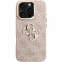 Guess 4G Metal Logo kryt s výklopným stojanom pre iPhone 16 Pro - ružový